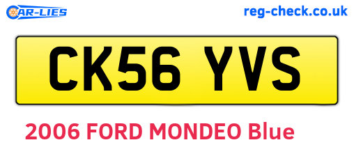 CK56YVS are the vehicle registration plates.