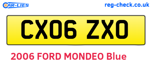 CX06ZXO are the vehicle registration plates.