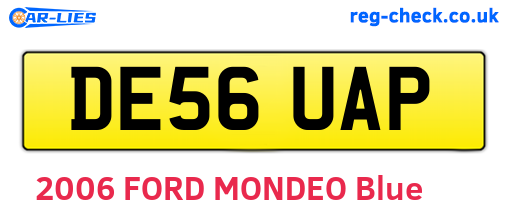 DE56UAP are the vehicle registration plates.