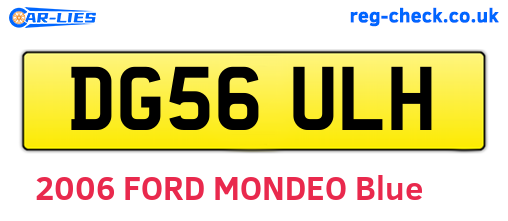 DG56ULH are the vehicle registration plates.
