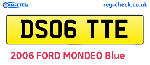 DS06TTE are the vehicle registration plates.