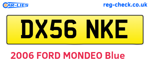 DX56NKE are the vehicle registration plates.