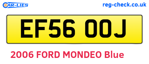 EF56OOJ are the vehicle registration plates.
