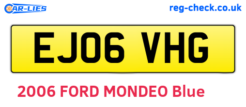 EJ06VHG are the vehicle registration plates.