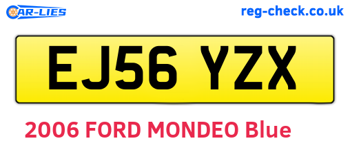 EJ56YZX are the vehicle registration plates.