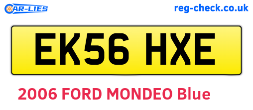 EK56HXE are the vehicle registration plates.