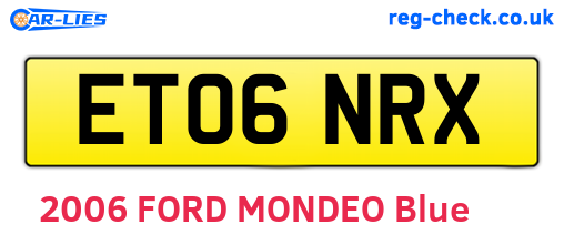 ET06NRX are the vehicle registration plates.