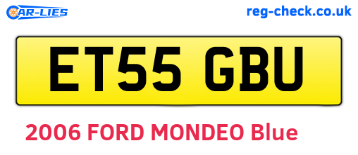 ET55GBU are the vehicle registration plates.
