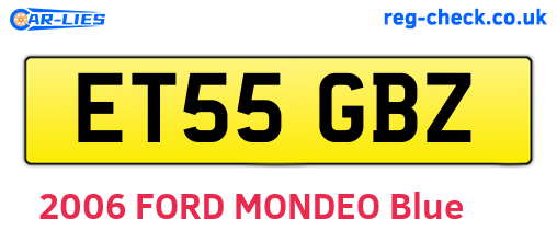 ET55GBZ are the vehicle registration plates.