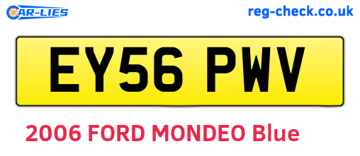 EY56PWV are the vehicle registration plates.