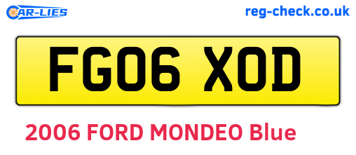 FG06XOD are the vehicle registration plates.
