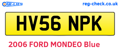 HV56NPK are the vehicle registration plates.