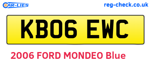 KB06EWC are the vehicle registration plates.
