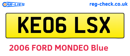 KE06LSX are the vehicle registration plates.
