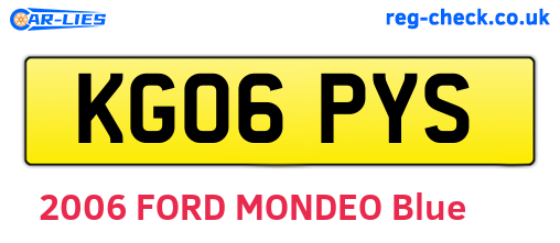 KG06PYS are the vehicle registration plates.