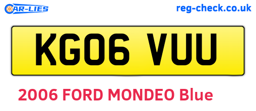 KG06VUU are the vehicle registration plates.