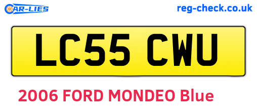 LC55CWU are the vehicle registration plates.