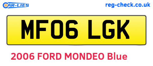 MF06LGK are the vehicle registration plates.