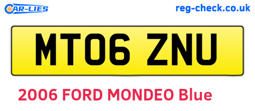 MT06ZNU are the vehicle registration plates.