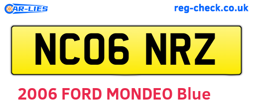 NC06NRZ are the vehicle registration plates.