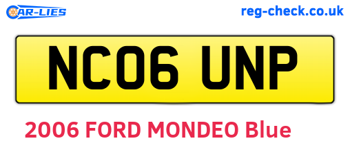 NC06UNP are the vehicle registration plates.