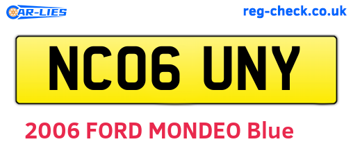 NC06UNY are the vehicle registration plates.