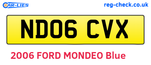 ND06CVX are the vehicle registration plates.