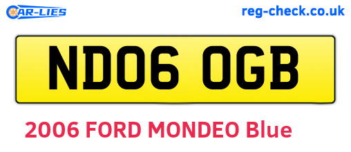 ND06OGB are the vehicle registration plates.