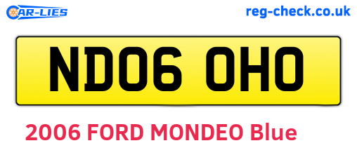 ND06OHO are the vehicle registration plates.