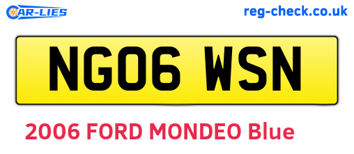 NG06WSN are the vehicle registration plates.