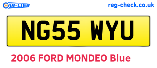 NG55WYU are the vehicle registration plates.