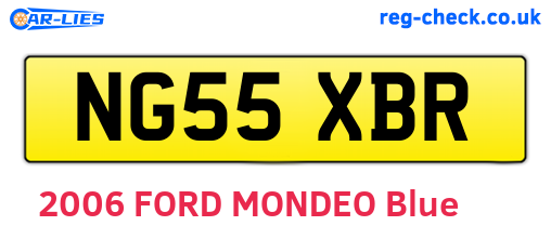NG55XBR are the vehicle registration plates.