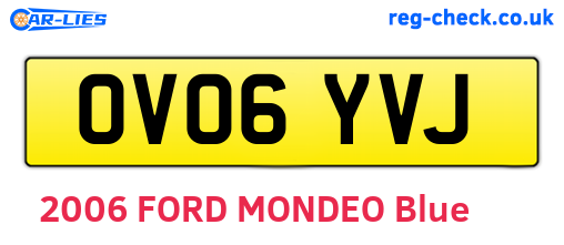 OV06YVJ are the vehicle registration plates.