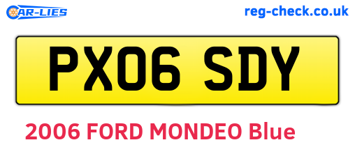 PX06SDY are the vehicle registration plates.
