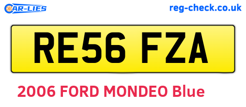 RE56FZA are the vehicle registration plates.