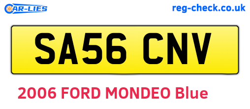 SA56CNV are the vehicle registration plates.