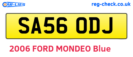 SA56ODJ are the vehicle registration plates.