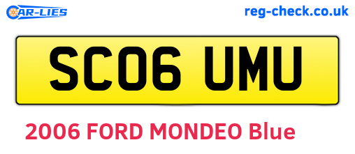 SC06UMU are the vehicle registration plates.