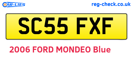 SC55FXF are the vehicle registration plates.