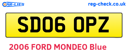 SD06OPZ are the vehicle registration plates.