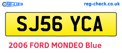 SJ56YCA are the vehicle registration plates.