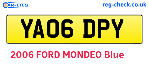 YA06DPY are the vehicle registration plates.