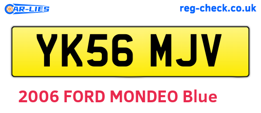 YK56MJV are the vehicle registration plates.