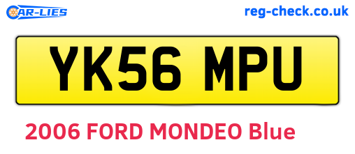 YK56MPU are the vehicle registration plates.