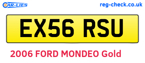 EX56RSU are the vehicle registration plates.