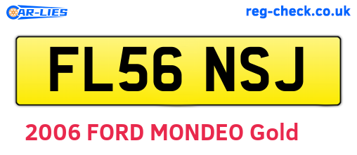 FL56NSJ are the vehicle registration plates.