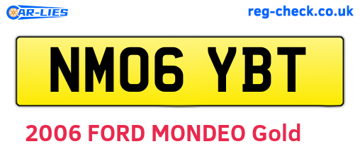 NM06YBT are the vehicle registration plates.