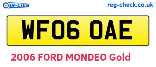 WF06OAE are the vehicle registration plates.