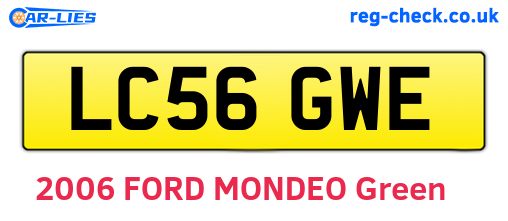 LC56GWE are the vehicle registration plates.