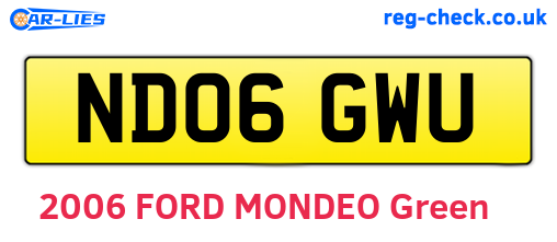 ND06GWU are the vehicle registration plates.